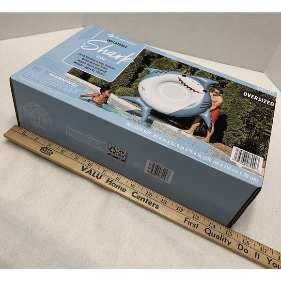 Inflatable Oversized Pool Float Smiling Shark Swimming 82.6" 176# Capacity NEW - Picture 10 of 10